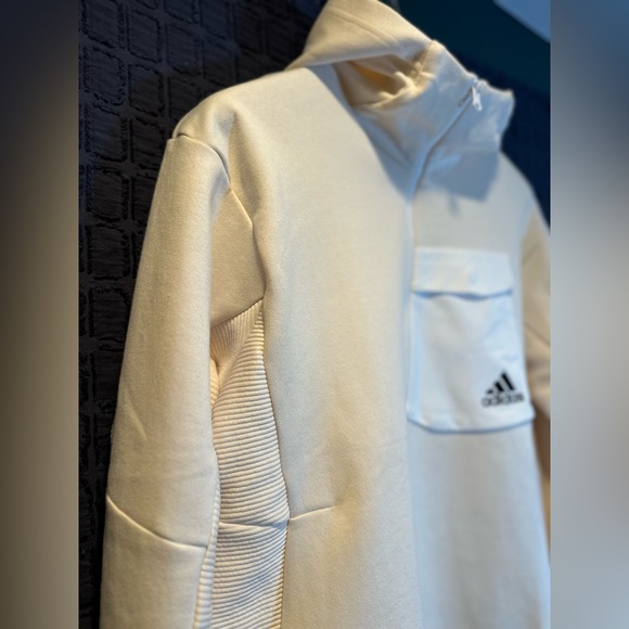 NWT! Adidas Designed for Gameday Hoodie Men Size M HN0408 Wonder White - Picture 11 of 16